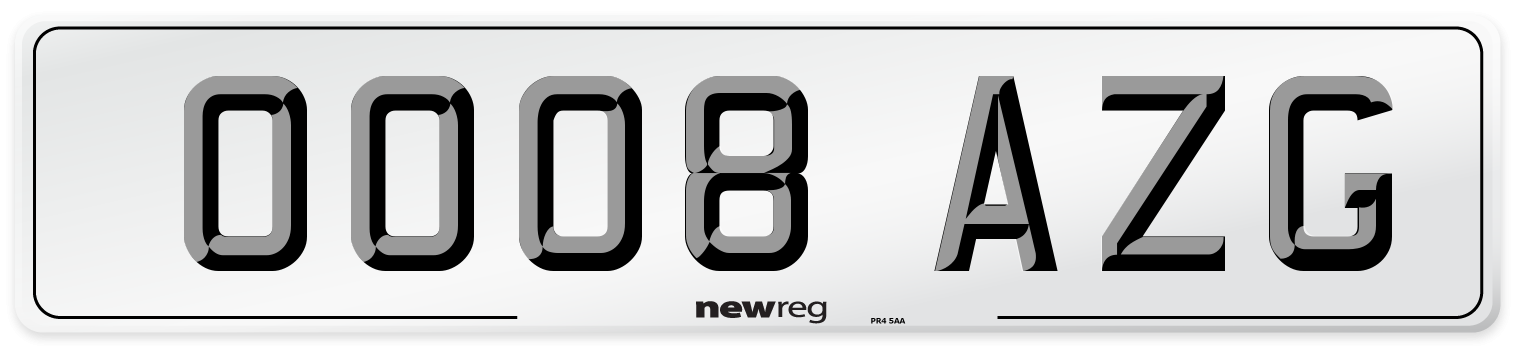 OO08 AZG Number Plate from New Reg